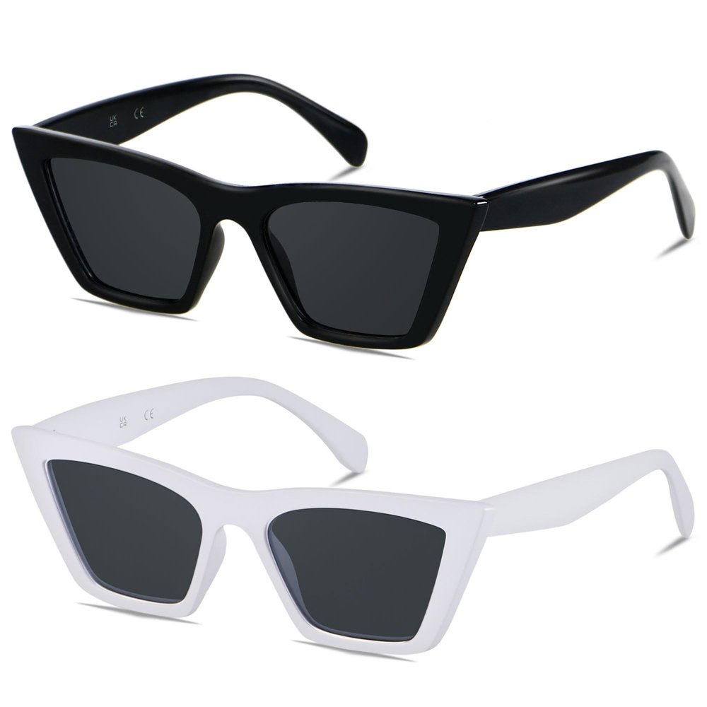 ANDWOOD Cat Eye Sunglasses for Women Cateye Frames Fashion Vintage Square Classic Retro Sun Glasses