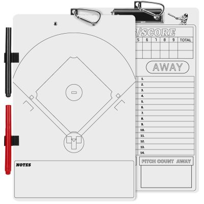 HIGHRAZON Baseball Coaches Clipboard, White Double-Sided Dry Erase Coach Clipboard, Softball Whiteboard for Coaches, Lineup White Board with Marker for Coaches Gift