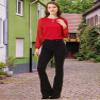 Allegra K Women's Work Tops Keyhole Neck Long Sleeve Work Shirts Blouse Dressy Casual Business Shirt Medium Red view 2