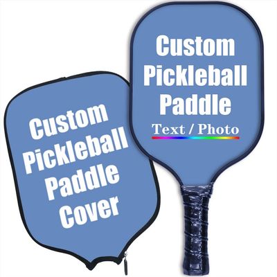 iPrint Custom Pickleballs Paddles, Personalized Pickleballs Paddles with Comfort Grip, Add Your Photo, Text, Logo Paddles with Paddles Covers, Carolina Blue