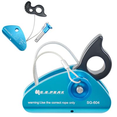 SEPEAK Detachable Climbing Ascender 15kN Rope Grab Ascender, Flip Line Adjuster, Fall Protection Belay Device for Rock Climbing,Tree Arborist/Fit for 11~13 MM Rope/Blue
