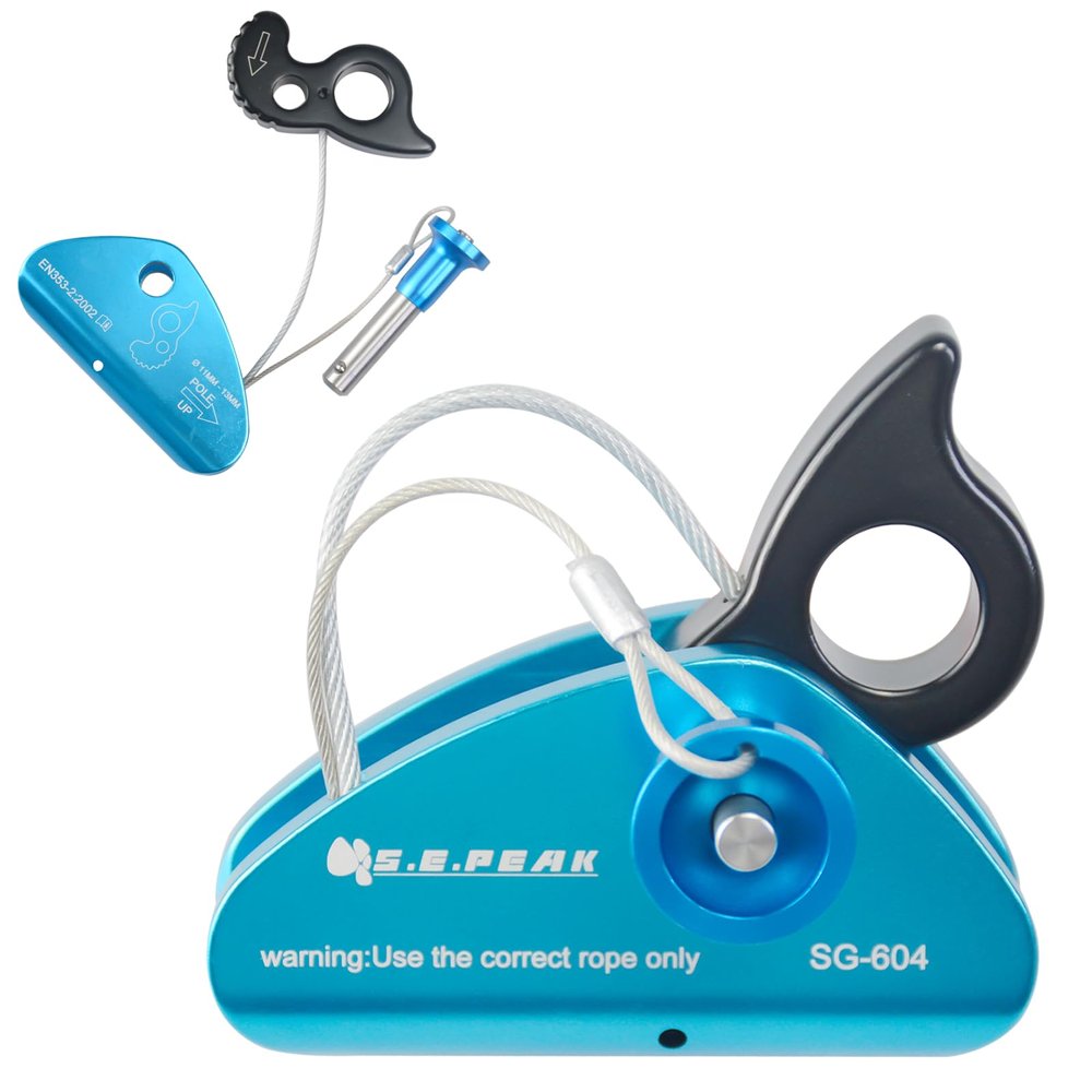 SEPEAK Detachable Climbing Ascender 15kN Rope Grab Ascender, Flip Line Adjuster, Fall Protection Belay Device for Rock Climbing,Tree Arborist/Fit for 11~13 MM Rope/Blue