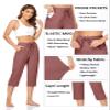 TARSE Womens Summer Capris Yoga Workout Sweatpants Pockets Loose Drawstring Capri Pants Lounge Pajama Cropped Pants (Rose Pink,L) view 3