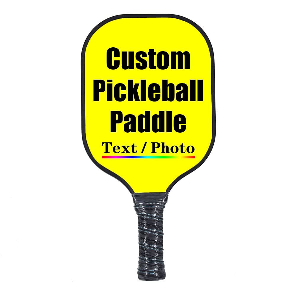 iPrint Custom Pickleballs Paddles, Personalized Pickleballs Paddles with Comfort Grip, Add Your Photo, Text, Logo Paddles, Yellow