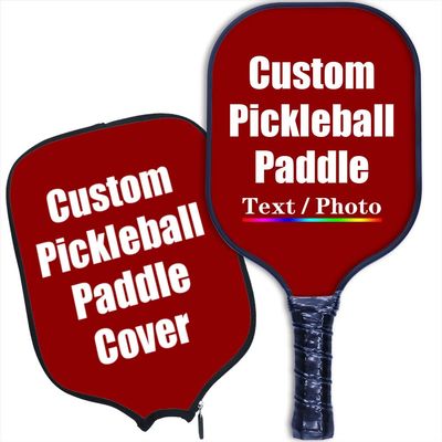 iPrint Personalized Custom Pickleballs Paddles Design Your Own, Pickleballs Paddles Customized Photo Text Pickleballs Rackets with Paddles Covers, Dark Red