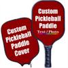 iPrint Personalized Custom Pickleballs Paddles Design Your Own, Pickleballs Paddles Customized Photo Text Pickleballs Rackets with Paddles Covers, Dark Red view 1