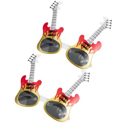 ARTIBETTER Guitar Sunglasses Party Eyewear 2-Pack Music Festival Beach Eyeglasses Guitar Shape Props for Cosplay Club Decoration