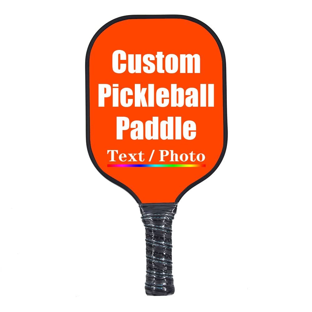 iPrint Personalized Custom Pickleballs Paddles Design Your Own, Pickleballs Paddles Customized Photo Text Pickleballs Rackets, Orange Red