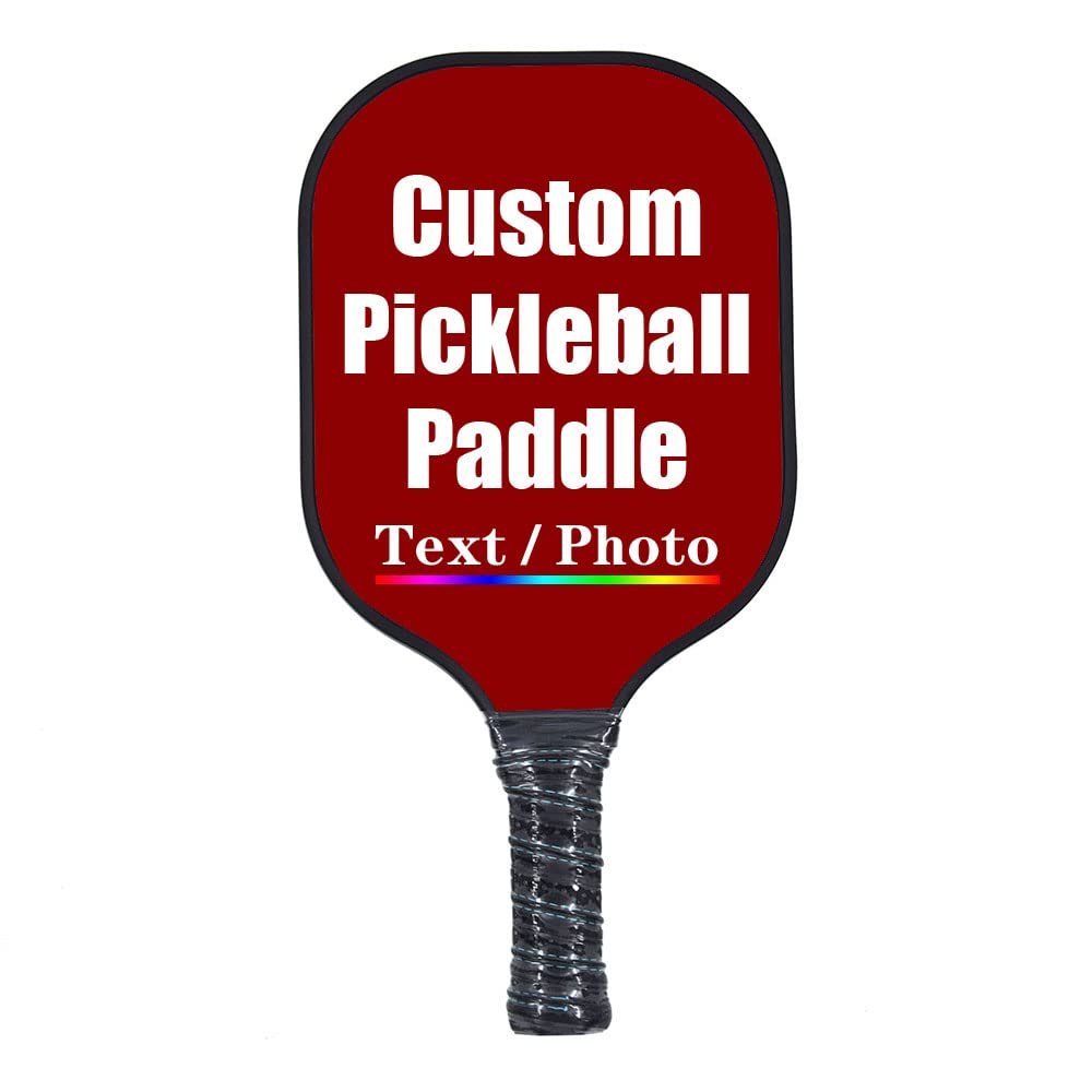 iPrint Personalized Custom Pickleballs Paddles Design Your Own, Pickleballs Paddles Customized Photo Text Pickleballs Rackets, Dark Red
