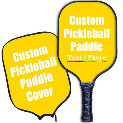 iPrint Personalized Custom Pickleballs Paddles Design Your Own, Pickleballs Paddles Customized Photo Text Pickleballs Rackets with Paddles Covers, Gold