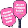 iPrint Custom Pickleballs Paddles, Personalized Pickle Ball Rackets, Customized Photo Text Logo, Max Spin & Control, Comfort Cushion Grip, Long Handle Equipment with Paddles Covers, Hot Pink view 1