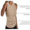 GEMBERA Womens Sleeveless Racerback High Neck Basic Ribbed Knit Fitted Tank Top Beige Tan Nude XL view 4