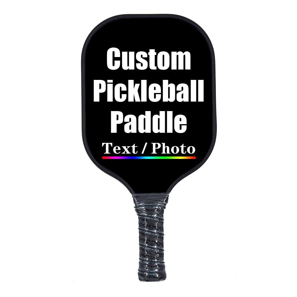 iPrint Personalized Custom Pickleballs Paddles Design Your Own, Pickleballs Paddles Customized Photo Text Pickleballs Rackets, Black