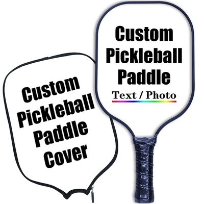iPrint Personalized Custom Pickleballs Paddles Design Your Own, Pickleballs Paddles Customized Photo Text Pickleballs Rackets with Paddles Covers, White
