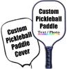 iPrint Personalized Custom Pickleballs Paddles Design Your Own, Pickleballs Paddles Customized Photo Text Pickleballs Rackets with Paddles Covers, White view 1