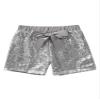 Aislor Girl's Boy's Athletic Dance Shorts Pull On Shiny Sequin Shorts Training Gymnastics Short Hot Pants with Bowknot Silver 1-2 Years view 3