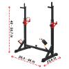 BESTHLS Adjustable Squat Rack Stand with Barbell Rack, Weight Plate Holder, J Hooks,Dip Bar Station for Bench Press Strength Training Max Load 550LBS Suitable for Gym and Home Fitness view 2