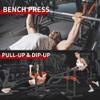 BESTHLS Adjustable Squat Rack Stand with Barbell Rack, Weight Plate Holder, J Hooks,Dip Bar Station for Bench Press Strength Training Max Load 550LBS Suitable for Gym and Home Fitness view 4