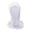 Girls Muslim Hijab Floral Lace Head Scarf Islamic Arab Scarf Shawls Head Wrap with Flowers Rhinestones for Girls view 3