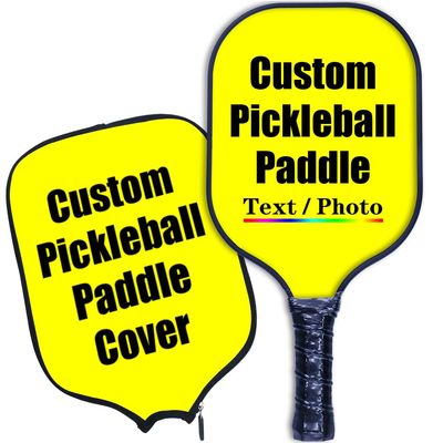 iPrint Custom Pickleballs Paddles, Personalized Pickleballs Paddles with Comfort Grip, Add Your Photo, Text, Logo Paddles with Paddles Covers, Yellow