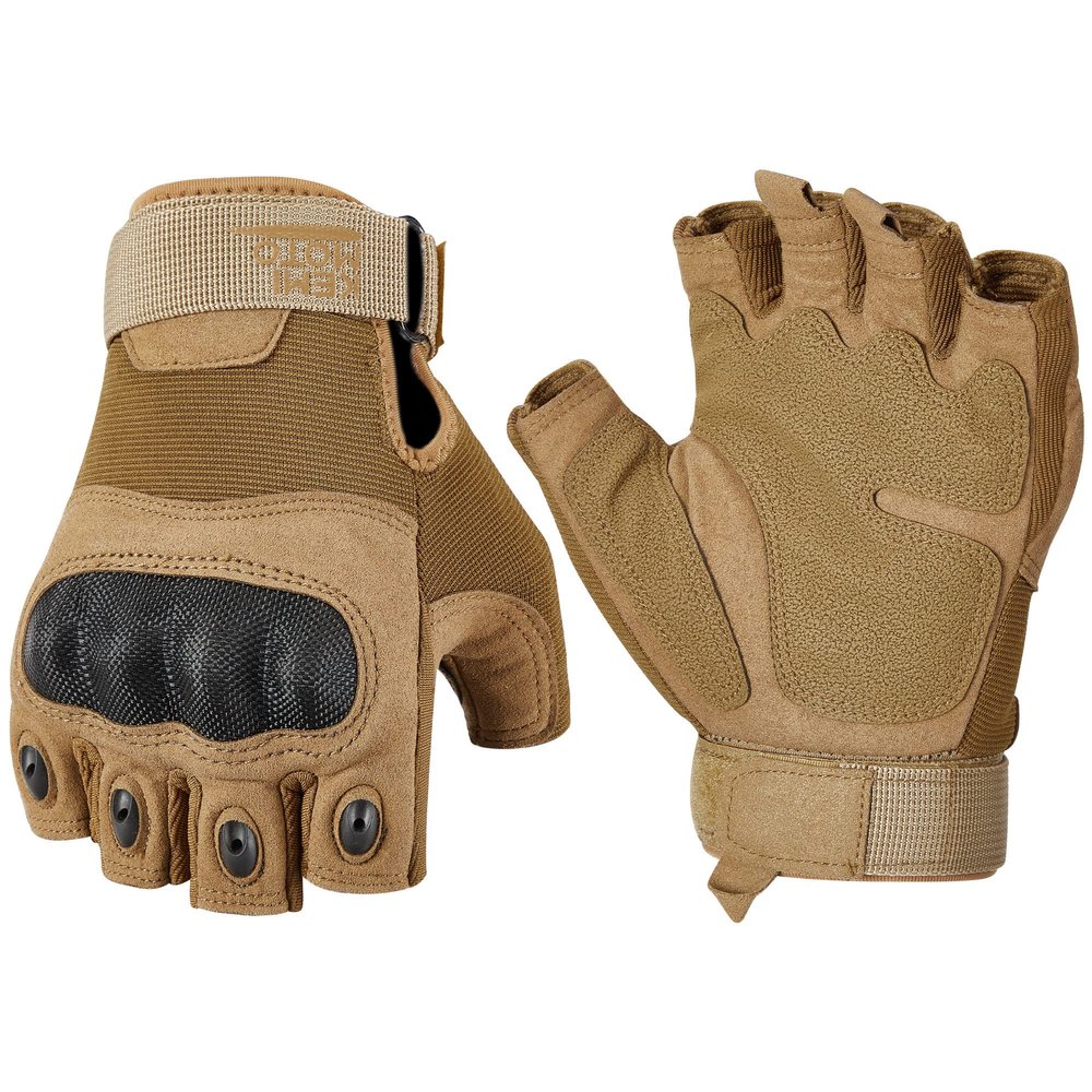 KEMIMOTO Fingerless Tactical Gloves for Men, Motorcycle Gloves for Outdoor Work Sports, Cycling, Hunting, Hiking, Camping