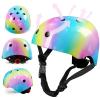 FIODAY Kids Helmet Knee Pads for Kids Unicorn Knee and Elbow Pads Wrist Guards Adjustable Protective Gear Set for Girls Boys Sports Skateboard Inline Skating Scooter, Rainbow, 3-8 Years view 3