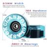 CLAS FOX 78A Indoor or Outdoor 65x35mm Quad Roller Skate Wheels with ABEC-9 Bearings 8 Pcs (Sea Blue) view 3