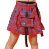 Agoky Kids Girls Stylish Plaid A-line Pleated Skirt Girls School Uniform Skirt Hip Hop Jazz Dance Short Skirts Red 15-16 Years view 1
