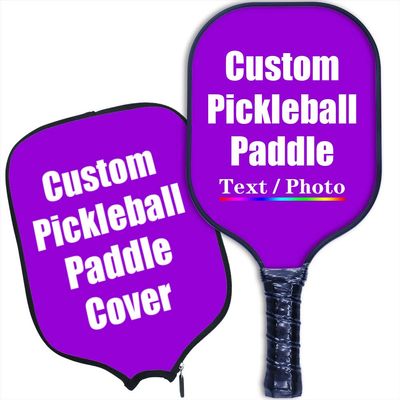 iPrint Custom Pickleballs Paddles, Personalized Pickle Ball Rackets, Customized Photo Text, Max Spin & Control, Comfort Cushion Grip, Long Handle Equipment with Paddles Covers, Dark Violet
