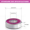 Premium 20pc 608rs Chrome Steel Ball Bearings - ABEC Bearings for Skateboard, Longboard, Quad Skate - Deep Groove, Double Rubber Sealed - 8x22x7mm view 2