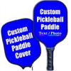 iPrint Personalized Custom Pickleballs Paddles Design Your Own, Pickleballs Paddles Customized Photo Text Pickleballs Rackets with Paddles Covers, Blue view 1