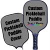 iPrint Custom Pickleballs Paddles, Personalized Pickle Ball Rackets, Customized Photo Text Logo, Max Spin & Control, Comfort Cushion Grip, Long Handle Equipment with Paddles Covers, Gray view 1