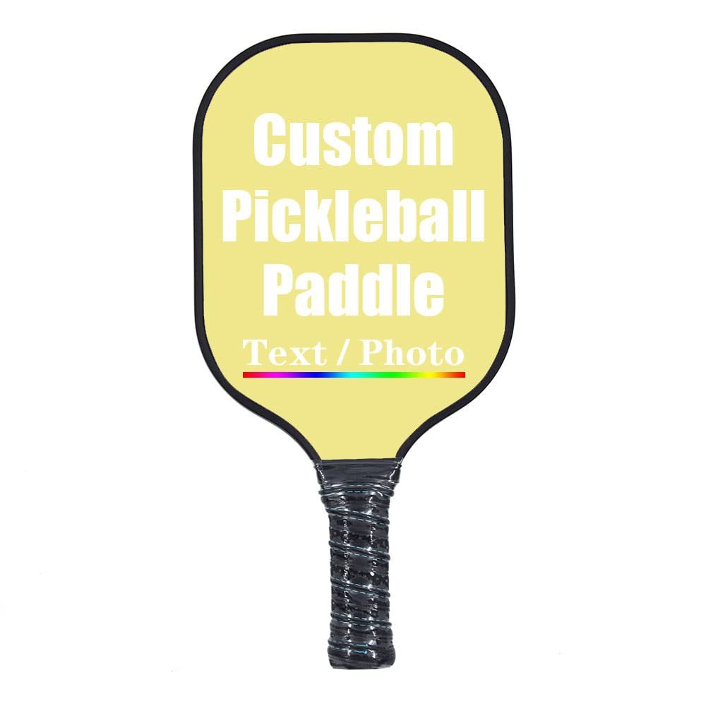 iPrint Custom Pickleballs Paddles, Personalized Pickle Ball Rackets, Customized Photo Text Logo, Max Spin & Control, Comfort Cushion Grip, Long Handle Equipment, Khaki
