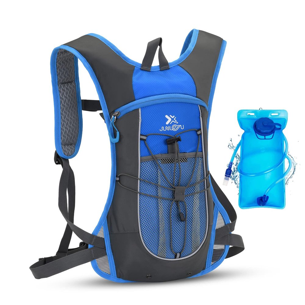 Clakllie Hydration Pack Lightweight Hydration Backpack Waterproof Day Pack with 2L Water Bladder Outdoor Sports,Blue
