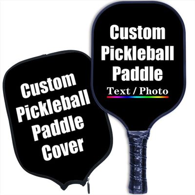iPrint Personalized Custom Pickleballs Paddles Design Your Own, Pickleballs Paddles Customized Photo Text Pickleballs Rackets with Paddles Covers, Black