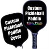 iPrint Personalized Custom Pickleballs Paddles Design Your Own, Pickleballs Paddles Customized Photo Text Pickleballs Rackets with Paddles Covers, Black view 1