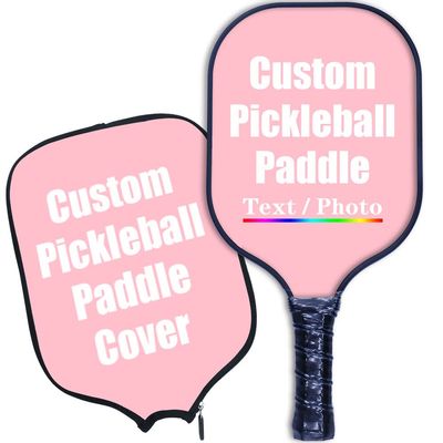 iPrint Custom Pickleballs Paddles, Personalized Pickleballs Paddles with Comfort Grip, Add Your Photo, Text, Logo Paddles with Paddles Covers, Pink