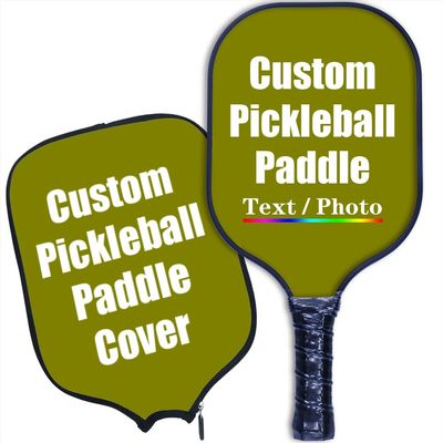 iPrint Custom Pickleballs Paddles, Personalized Pickleballs Paddles with Comfort Grip, Add Your Photo, Text, Logo Paddles with Paddles Covers, Olive