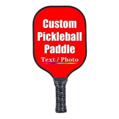 iPrint Custom Pickleballs Paddles, Personalized Pickle Ball Rackets, Customized Photo Text Logo, Max Spin & Control, Comfort Cushion Grip, Long Handle Equipment, Red