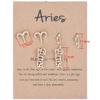 3 Pairs New Card Packaging Horoscope Zodiac Stud Earrings 12 Constellation Astrology 18K Gold Plated Little Ear Stud for Women Friendship Jewelry Gift - Aries gold view 1