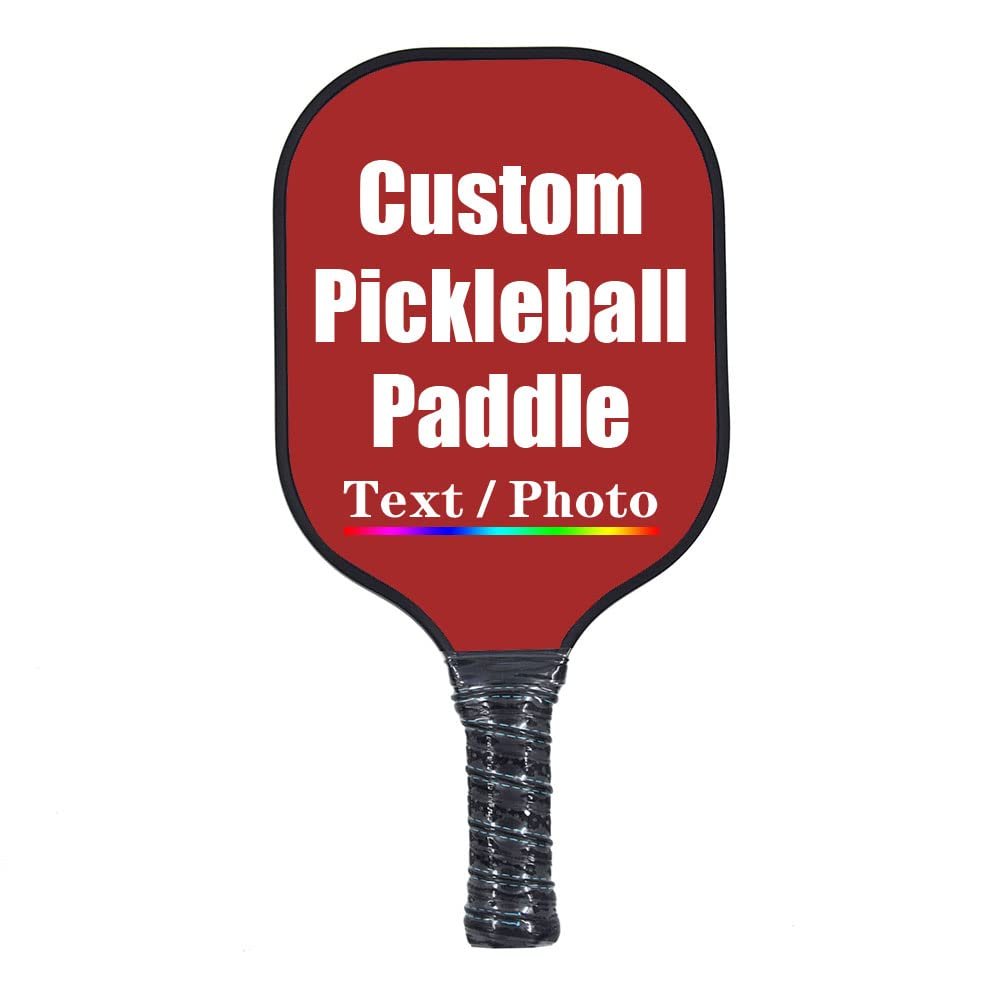 iPrint Custom Pickleballs Paddles, Personalized Pickle Ball Rackets, Customized Photo Text Logo, Max Spin & Control, Comfort Cushion Grip, Long Handle Equipment, Brown