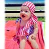 HINTINA Toddler Little Girls 4th Fourth of July One Piece Swimsuits Swimming Suit American Flag Off Shoulder Swimwear Beach Bathing Suit 2-3T view 3