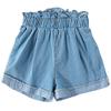 EISHOW Little Girl Cotton Denim Shorts Elastic High Waist Ruffle Short Jeans Kids Summer Casual Pull on Denim Shorts (Ruffle-Light Blue,3Y,3 Years) view 1