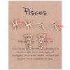 3 Pairs New Card Packaging Horoscope Zodiac Stud Earrings 12 Constellation Astrology 18K Gold Plated Little Ear Stud for Women Friendship Jewelry Gift -Pisces gold view 1