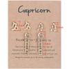 3 Pairs New Card Packaging Horoscope Zodiac Stud Earrings 12 Constellation Astrology 18K Gold Plated Little Ear Stud for Women Friendship Jewelry Gift-Capricorn gold view 1