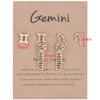 3 Pairs New Card Packaging Horoscope Zodiac Stud Earrings 12 Constellation Astrology 18K Gold Plated Little Ear Stud for Women Friendship Jewelry Gift -Gemini gold view 1