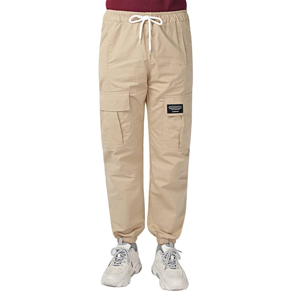 TAIKMD Kids Girls Sweatpants Cargo Jogger Pants Active Sporty Joggers Track Pants Punk Street Dance Trousers (US, Age, 4 Years, Khaki)