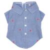 THE WORTHY DOG Ohio State Chambray Dog Shirt  Cotton Pet Dress with Bow, Machine Washable, DenimBlue, Medium view 1