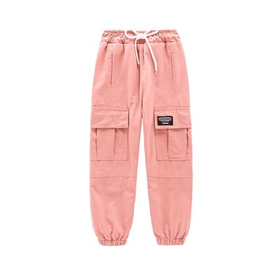 TAIKMD Kids Girls Sweatpants Cargo Jogger Pants Active Sporty Joggers Track Pants Punk Street Dance Trousers (5-6 Years, Pink)