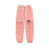 TAIKMD Kids Girls Sweatpants Cargo Jogger Pants Active Sporty Joggers Track Pants Punk Street Dance Trousers (5-6 Years, Pink) view 1
